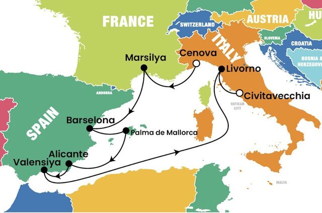 Msc Splendida ile Balear Adaları &Floransa &Batı Akdeniz 